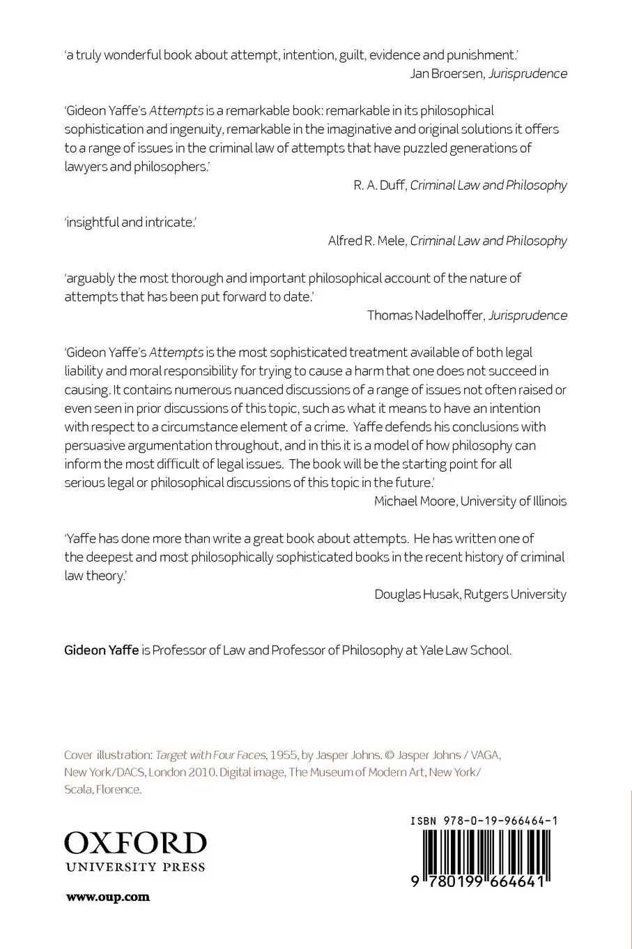 Rückseite: 9780199664641 | Attempts | In the Philosophy of Action and the Criminal Law | Yaffe