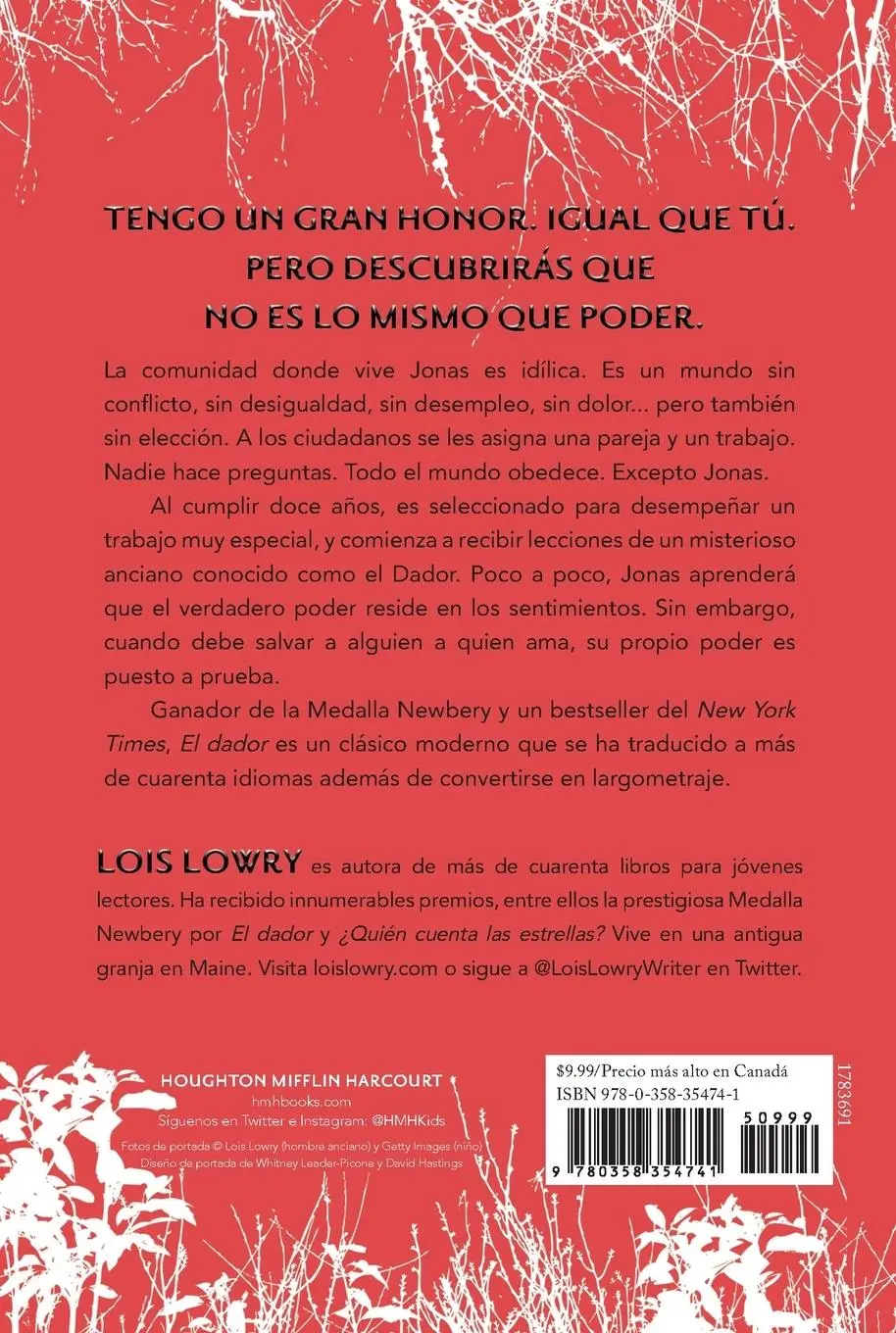 Rückseite: 9780358354741 | El Dador | The Giver (Spanish Edition), a Newbery Award Winner | Lowry