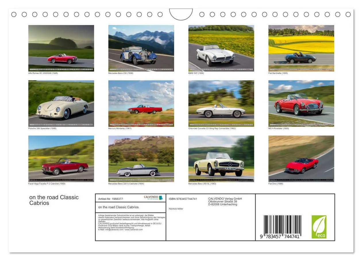 Bild: 9783457744741 | on the road Classic Cabrios (Wandkalender 2026 DIN A4 quer),...