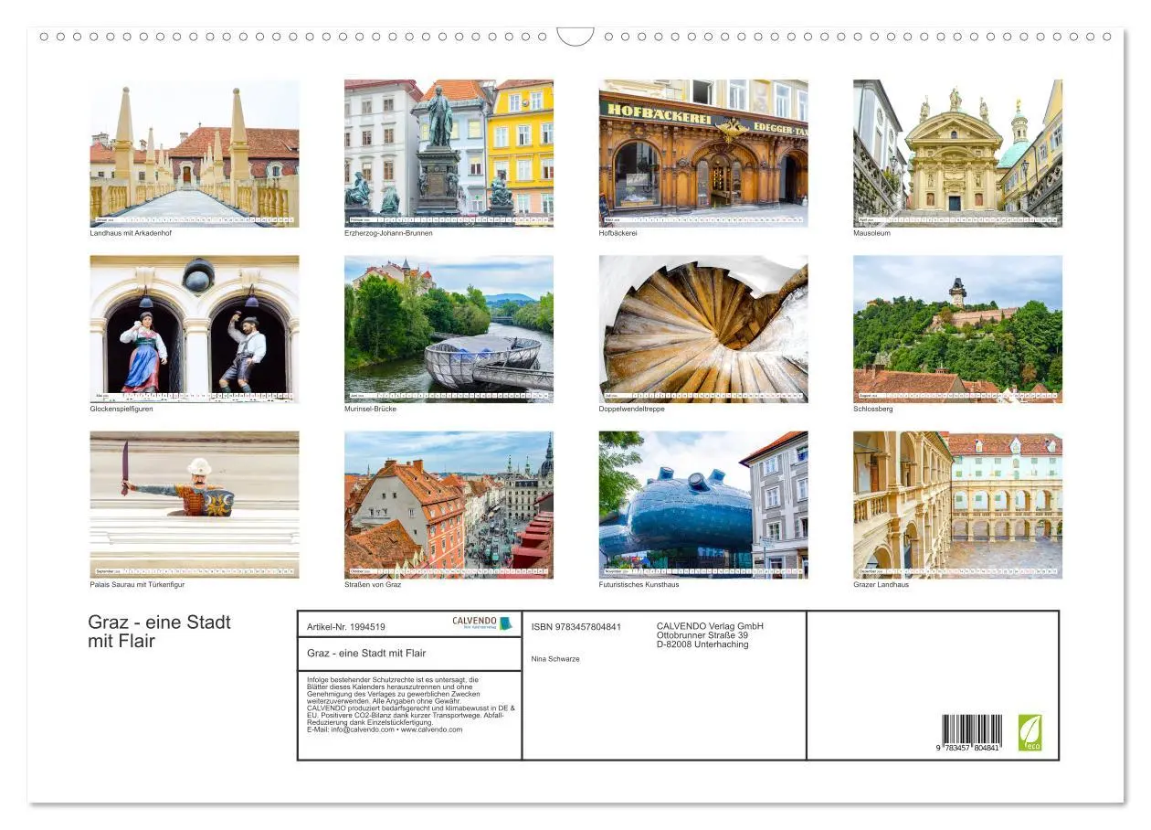 Bild: 9783457804841 | Graz - eine Stadt mit Flair (Wandkalender 2026 DIN A2 quer),...