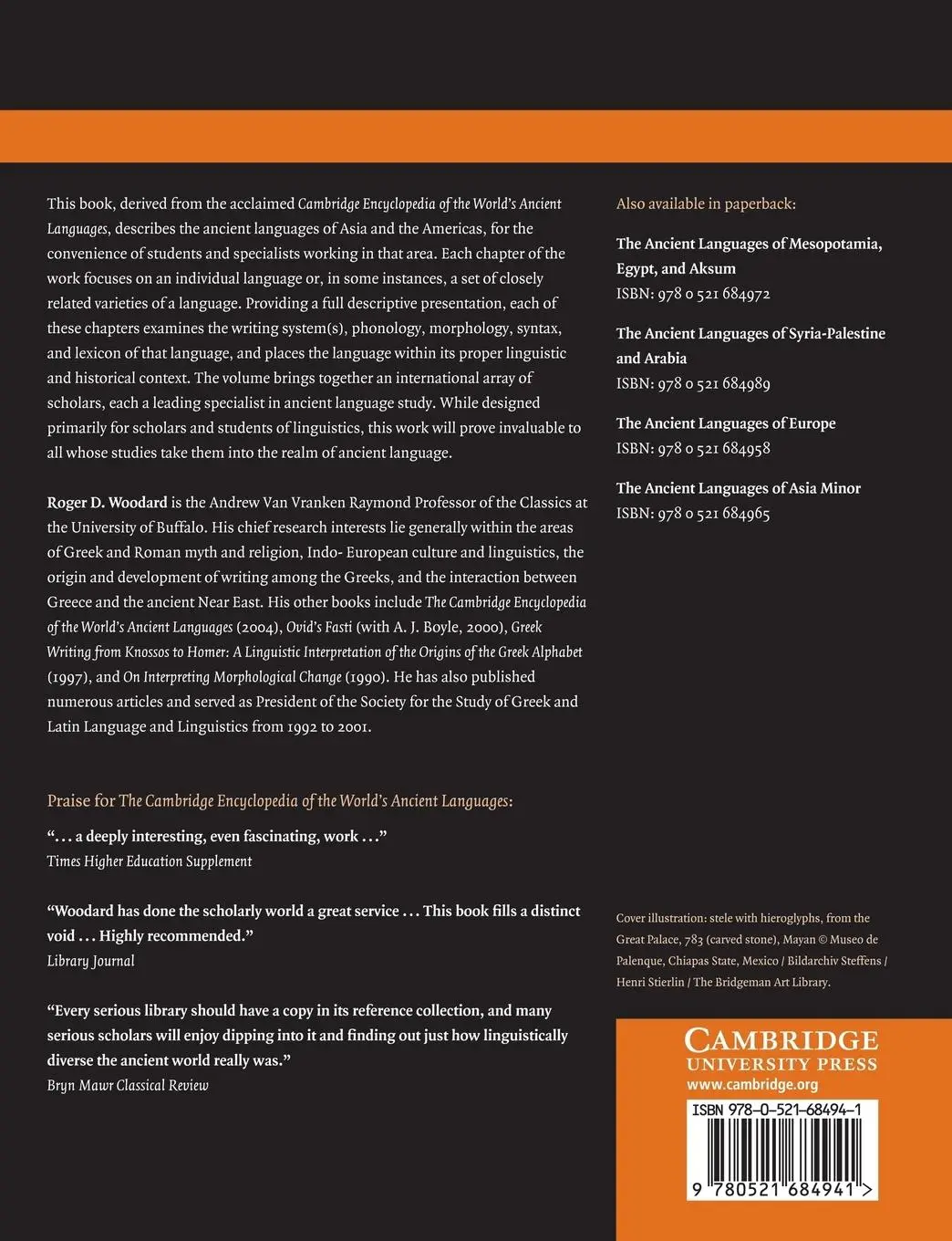 Rückseite: 9780521684941 | The Ancient Languages of Asia and the Americas | Roger D. Woodard