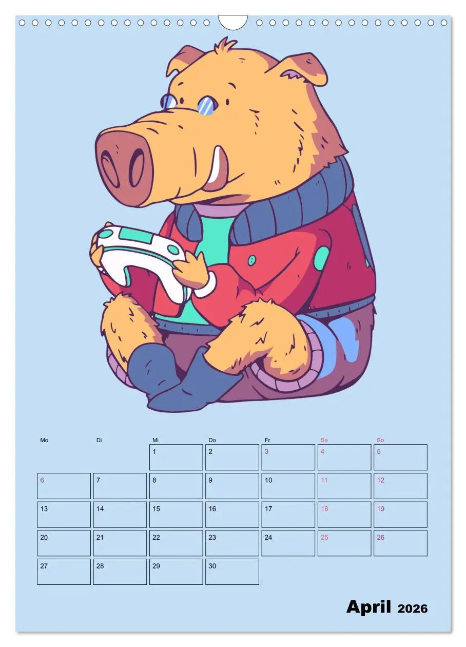 Bild: 9783516294941 | Lustige Gamer Tiere (Wandkalender 2026 DIN A3 hoch), CALVENDO...