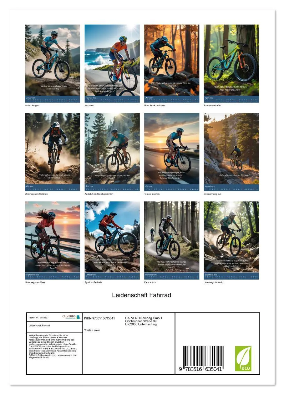 Bild: 9783516635041 | Leidenschaft Fahrrad (Wandkalender 2026 DIN A4 hoch), CALVENDO...