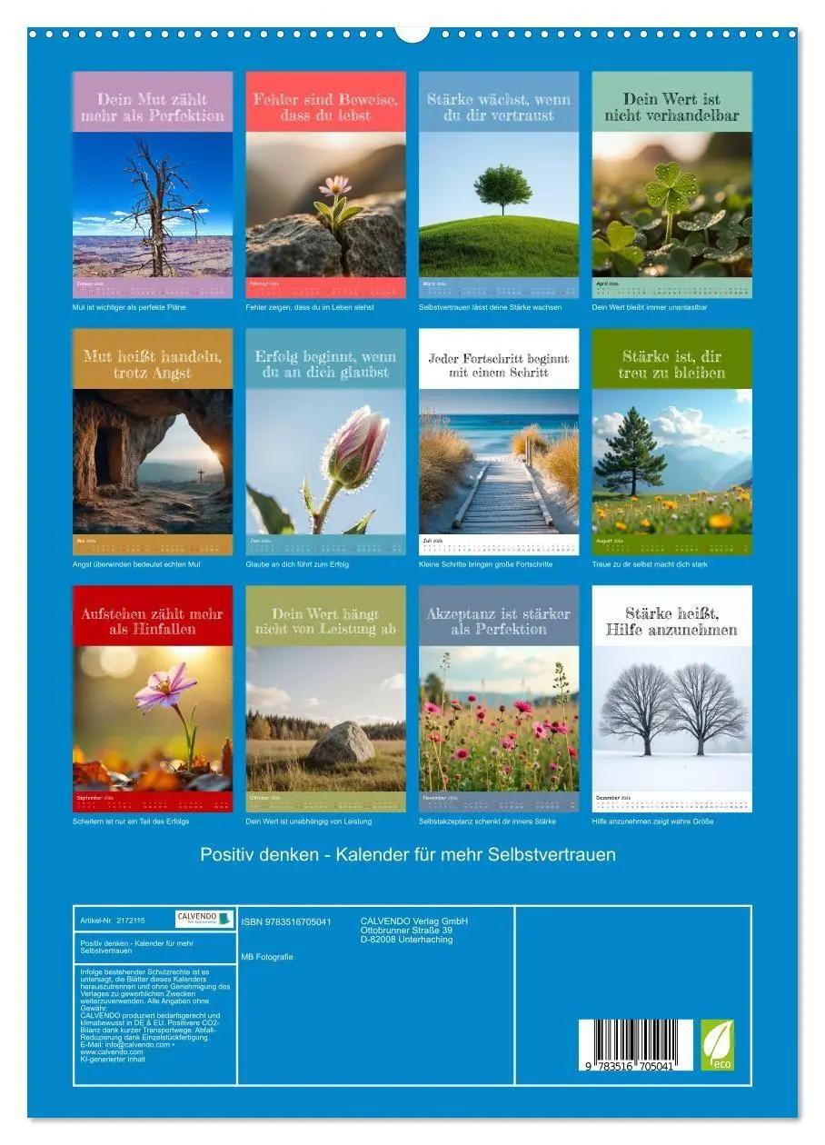 Bild: 9783516705041 | Positiv denken - Kalender für mehr Selbstvertrauen (hochwertiger...