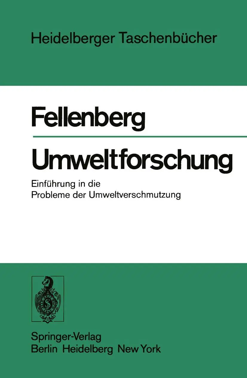 Cover: 9783540085041 | Umweltforschung | Einführung in die Probleme der Umweltverschmutzung