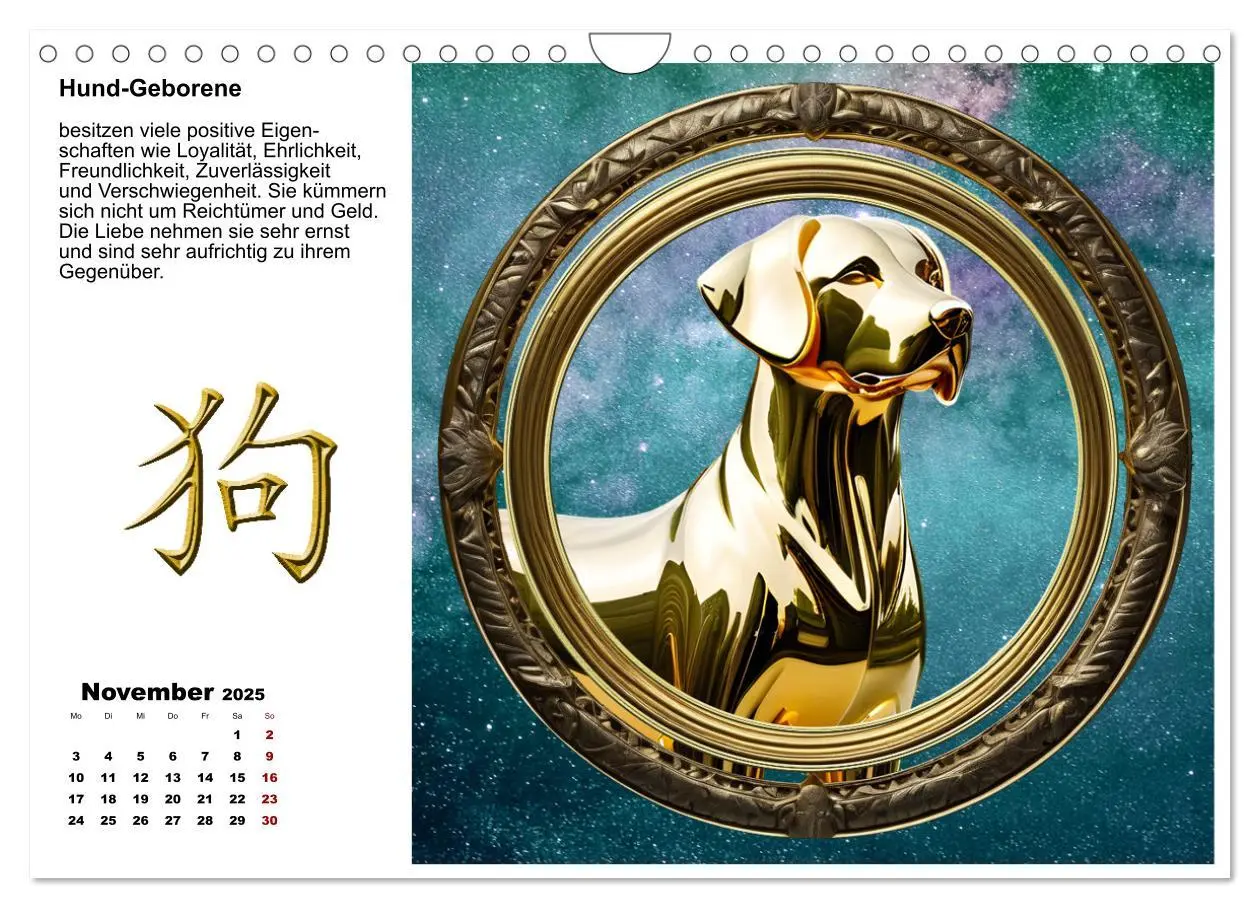 Bild: 9783457225141 | Chinesische Sternzeichen (Wandkalender 2025 DIN A4 quer), CALVENDO...