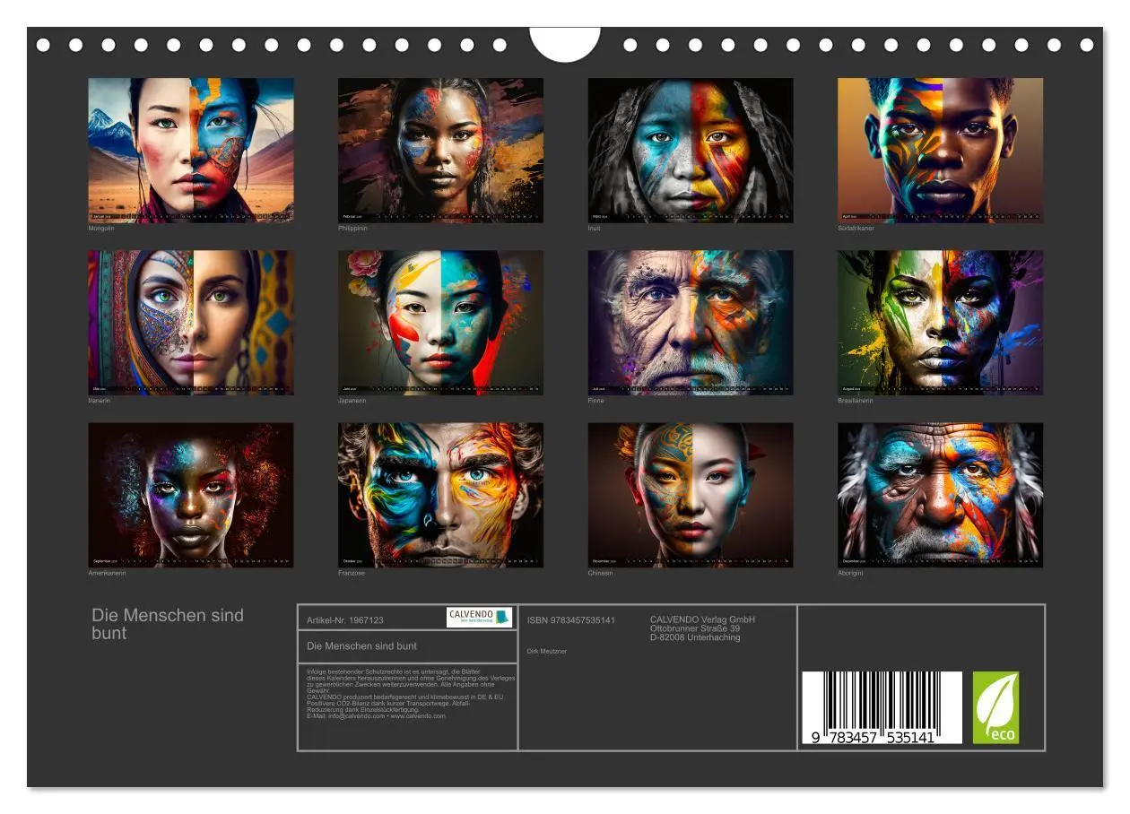 Bild: 9783457535141 | Die Menschen sind bunt (Wandkalender 2026 DIN A4 quer), CALVENDO...