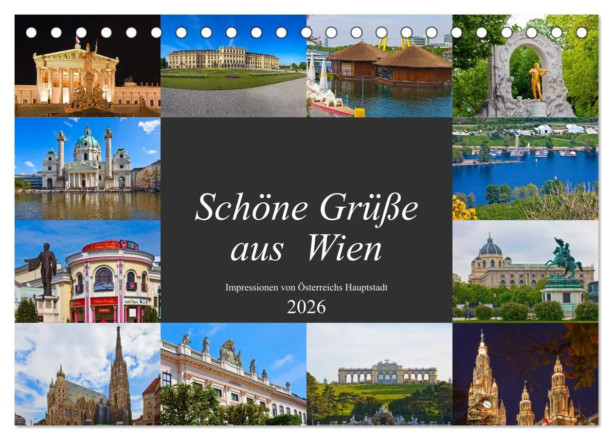 Cover: 9783457845141 | Schöne Grüße aus Wien (Tischkalender 2026 DIN A5 quer), CALVENDO...