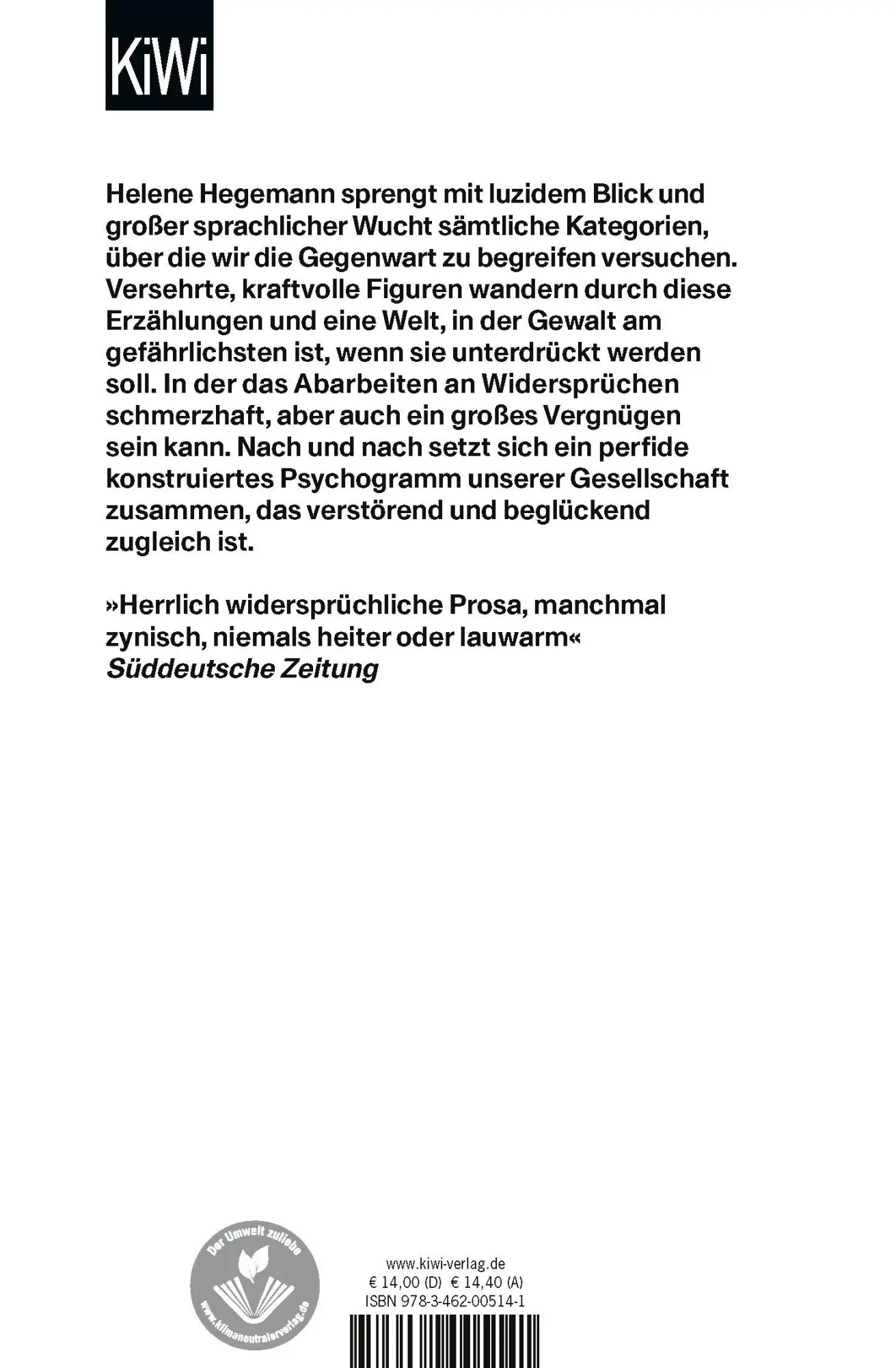 Rückseite: 9783462005141 | Schlachtensee | Stories | Helene Hegemann | Taschenbuch | 265 S.