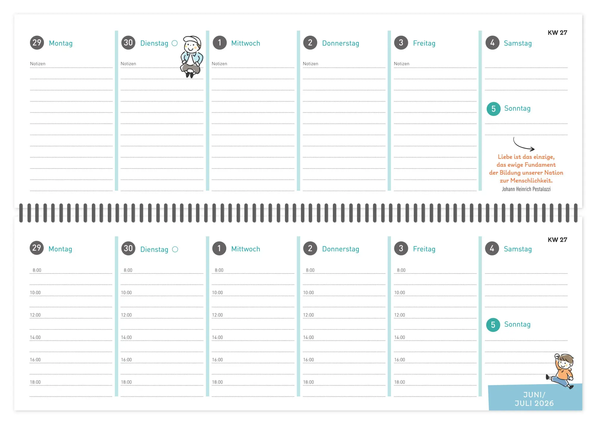 Bild: 9783780655141 | ErzieherInnen-Tischkalender 2026 / 2027 | Juli 2026 - Dezember 2027