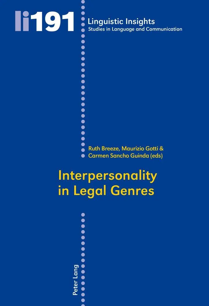 Interpersonality in Legal Genres (Linguistic Insights)
