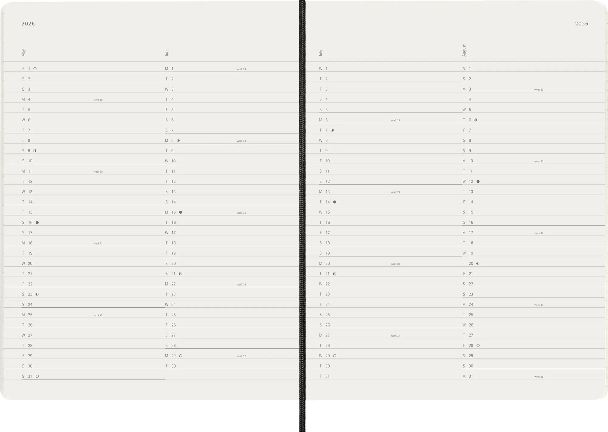 Bild: 8056999275341 | Moleskine 12 Monate Monatsnotizkalender 2026, Large/A5, 1 Mo = 2...