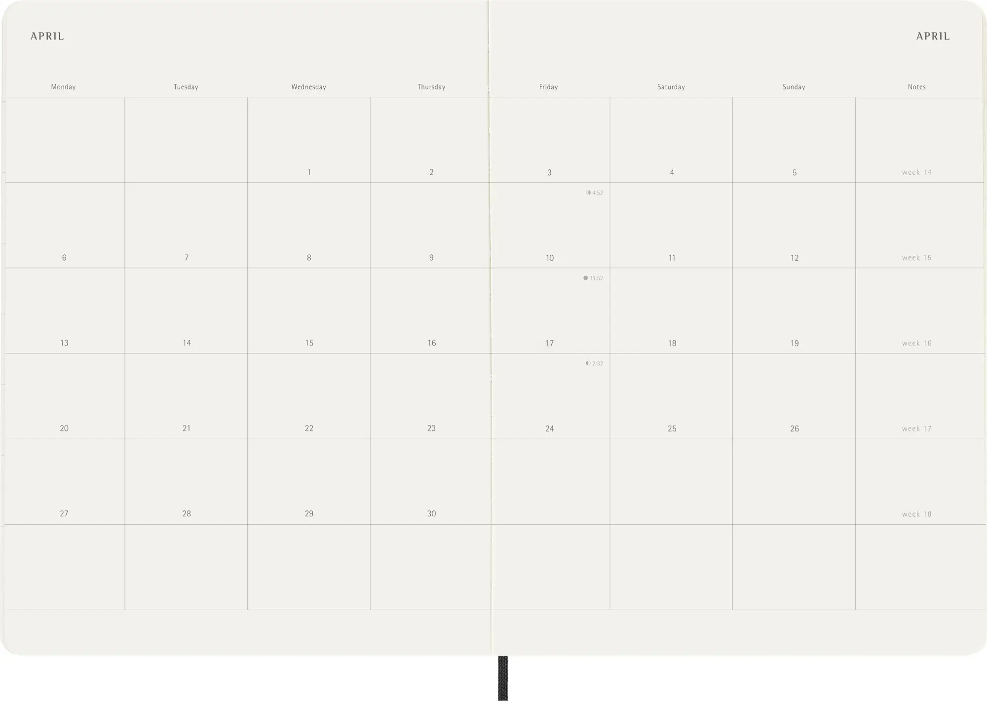 Bild: 8056999275341 | Moleskine 12 Monate Monatsnotizkalender 2026, Large/A5, 1 Mo = 2...