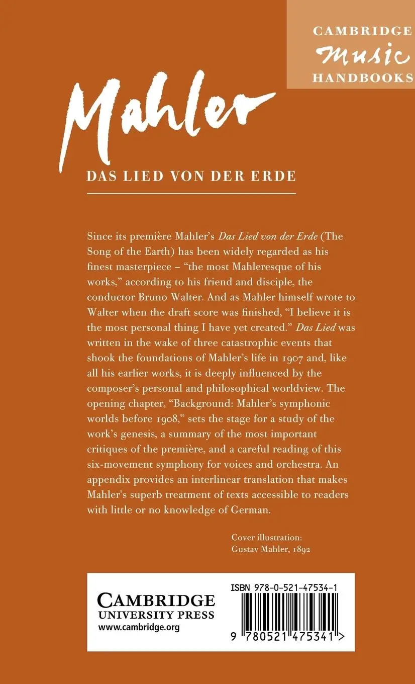 Rückseite: 9780521475341 | Mahler | Das Lied Von der Erde (The Song Of The Earth)_ | Hefling