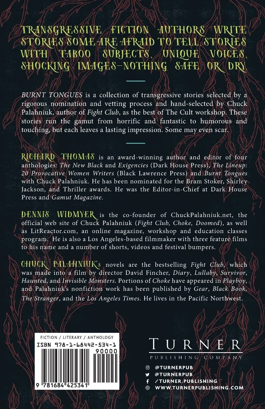 Rückseite: 9781684425341 | Burnt Tongues Anthology | Chuck Palahniuk (u. a.) | Taschenbuch | 2020
