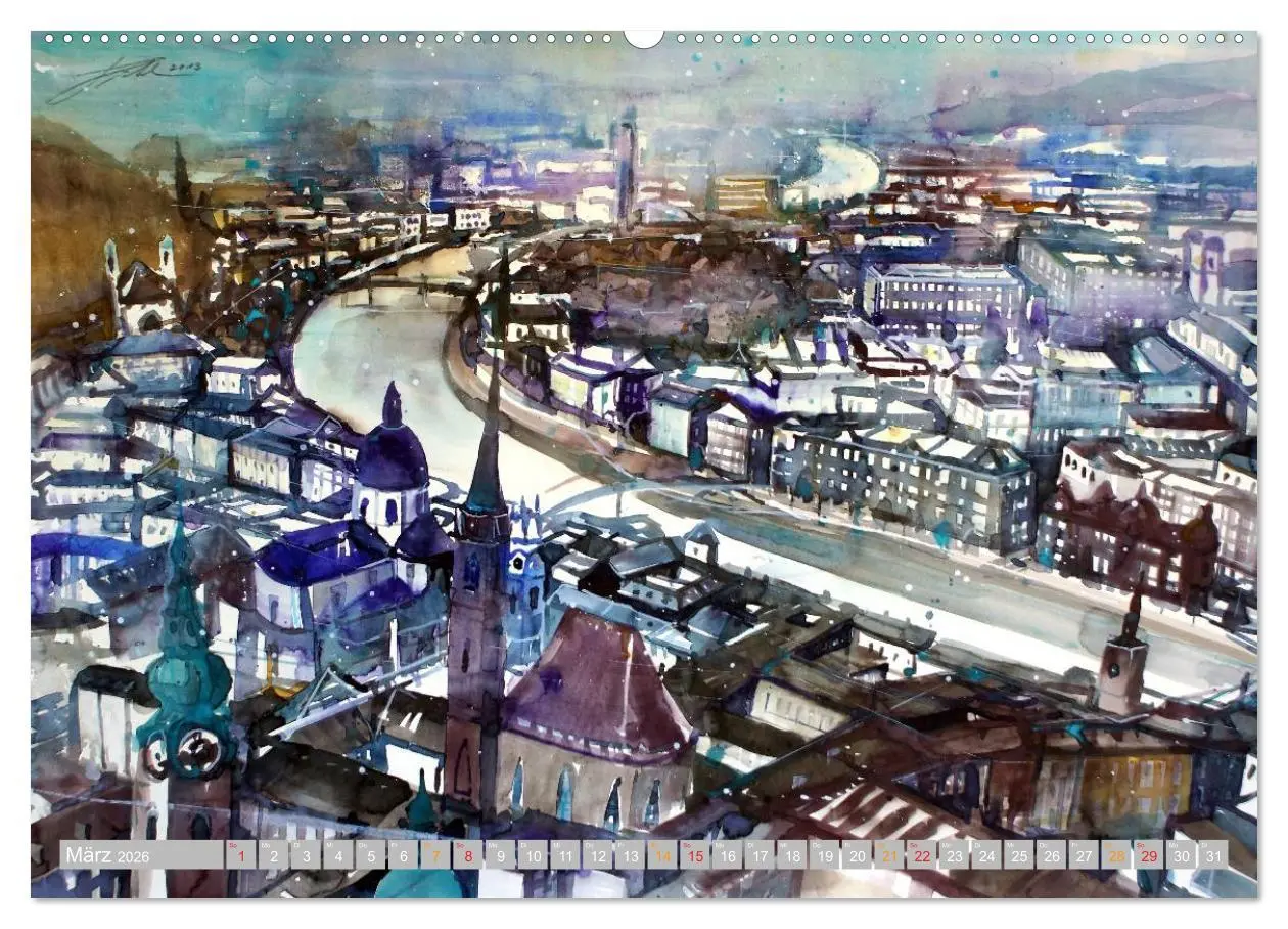 Bild: 9783516085341 | Aquarelle aus der Mozartstadt Salzburg (hochwertiger Premium...