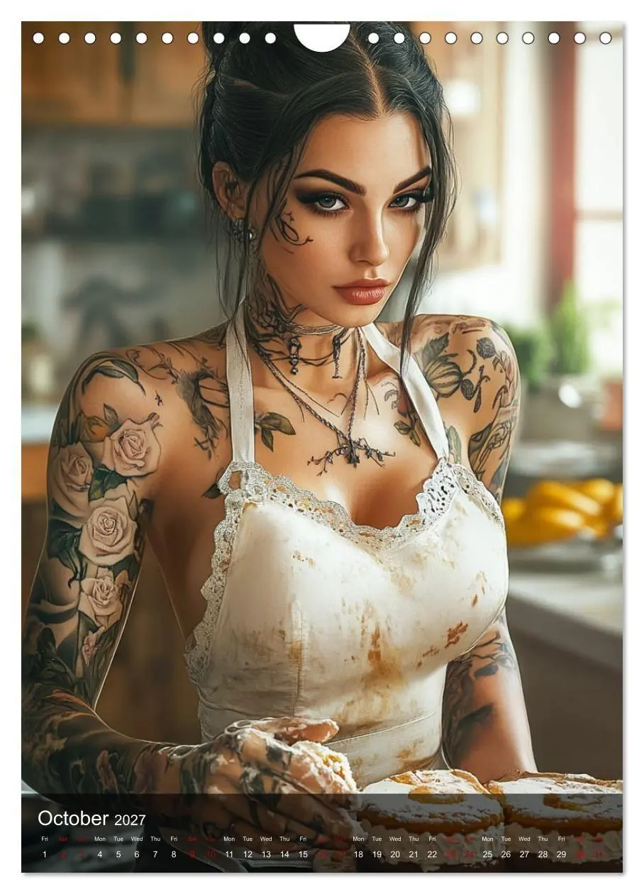 Bild: 9783569005341 | Tattoo Girls and Cakes (Wall Calendar 2027 DIN A4 portrait),...