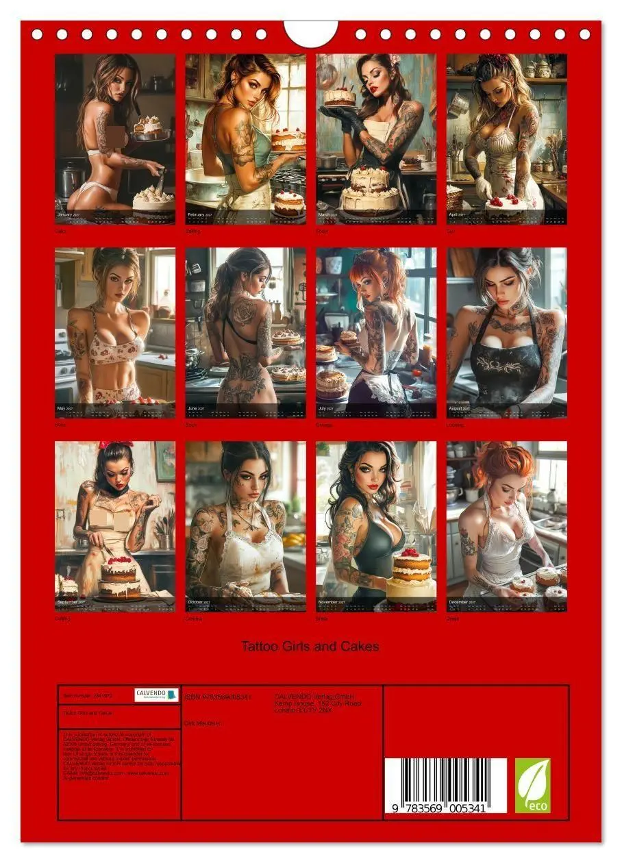 Bild: 9783569005341 | Tattoo Girls and Cakes (Wall Calendar 2027 DIN A4 portrait),...