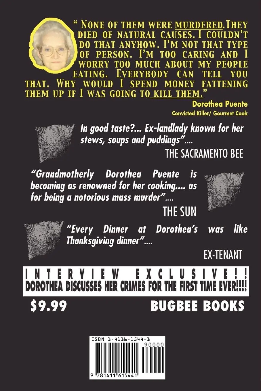 Rückseite: 9781411615441 | Cooking with a Serial Killer Recipes from Dorothea Puente | Bugbee