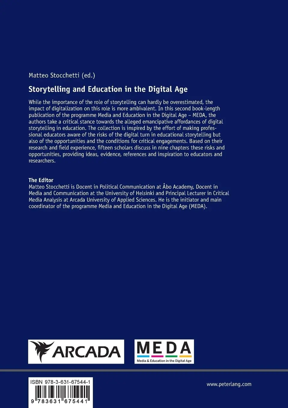 Rückseite: 9783631675441 | Storytelling and Education in the Digital Age | Matteo Stocchetti