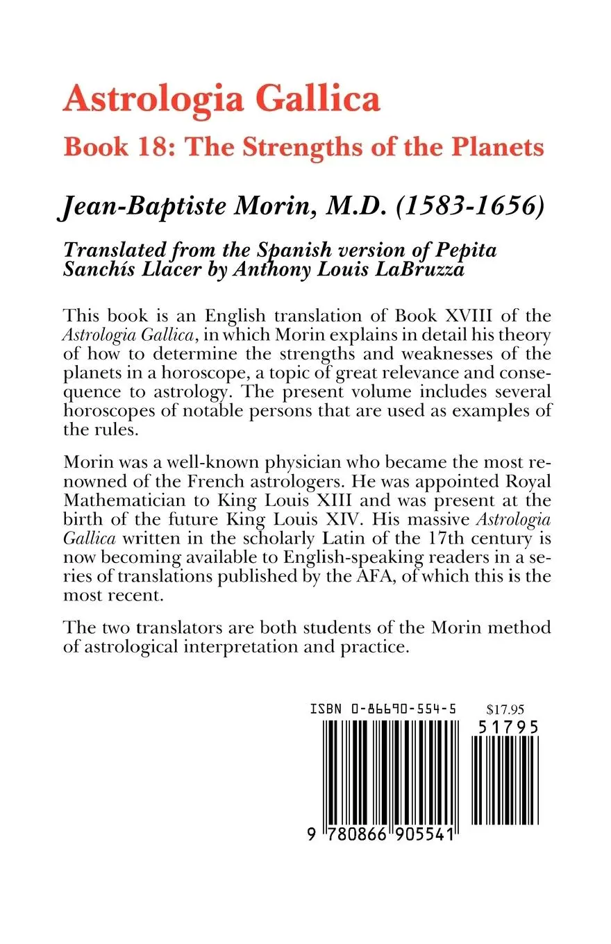 Rückseite: 9780866905541 | Astrologia Gallica Book Eighteen | J-B Morin | Taschenbuch | Englisch