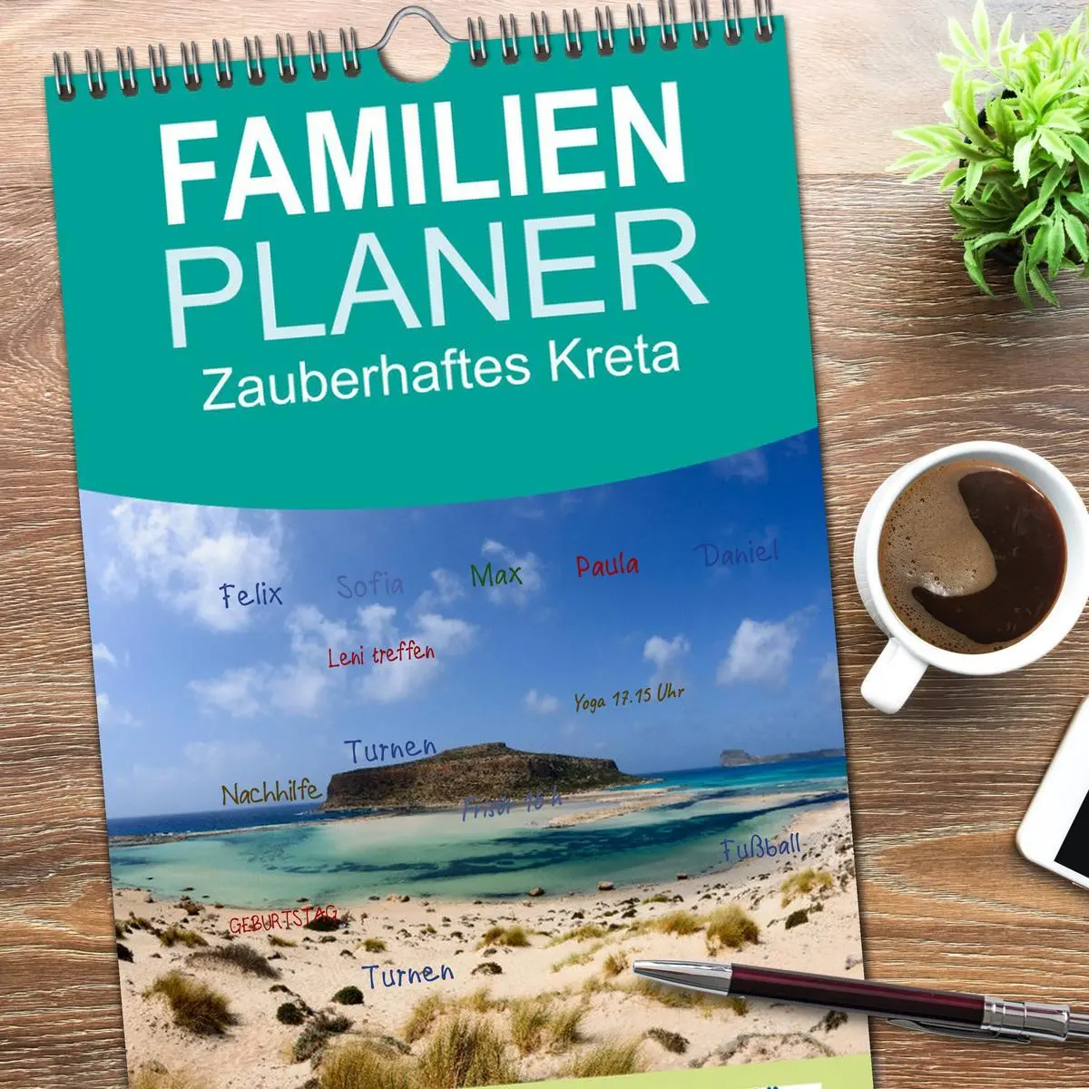 Bild: 9783516515541 | Familienplaner 2026 - Zauberhaftes Kreta mit 5 Spalten...
