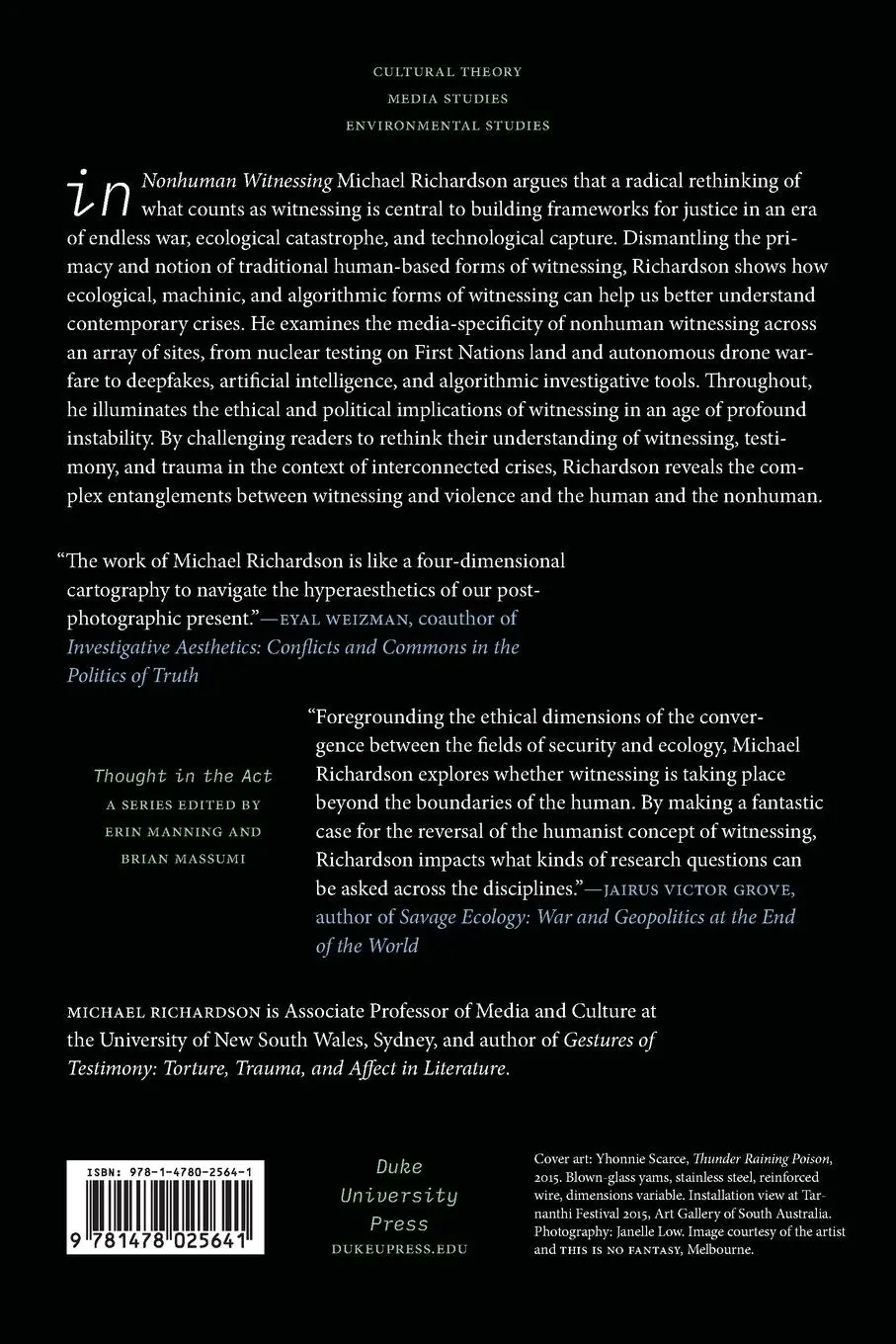 Rückseite: 9781478025641 | Nonhuman Witnessing | Michael Richardson | Taschenbuch | Englisch