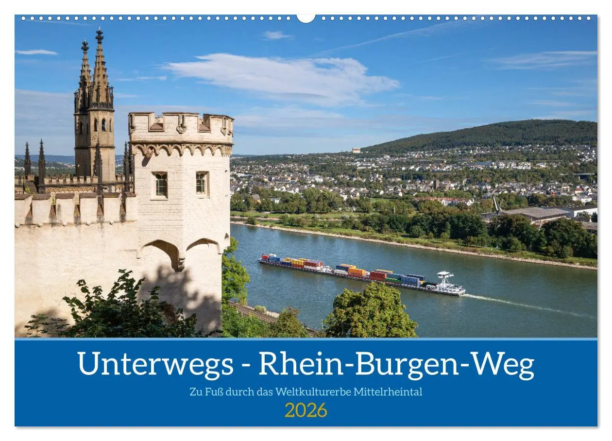 Cover: 9783457275641 | Unterwegs - Rhein-Burgen-Weg (Wandkalender 2026 DIN A2 quer),...