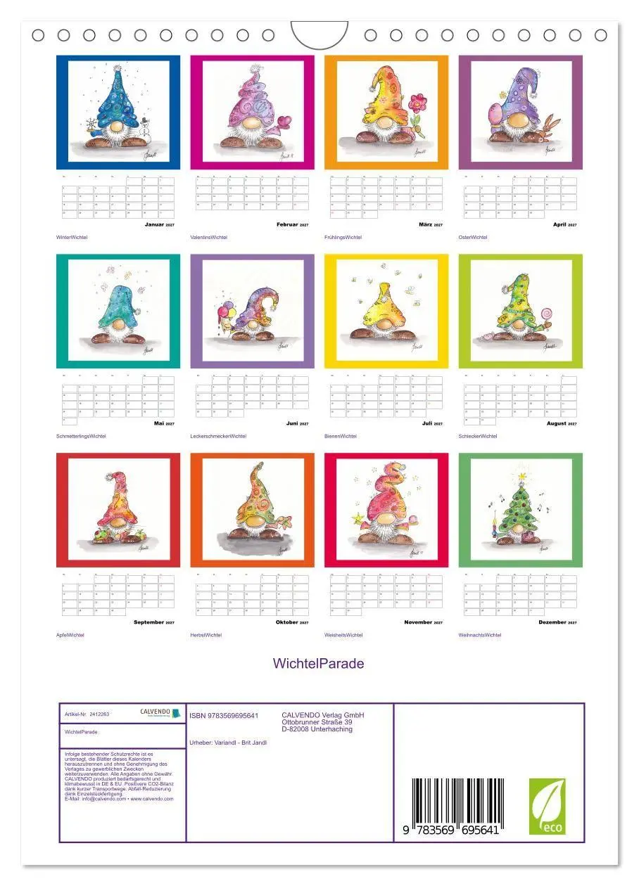 Bild: 9783569695641 | WichtelParade (Wandkalender 2027 DIN A4 hoch), CALVENDO Monatskalender