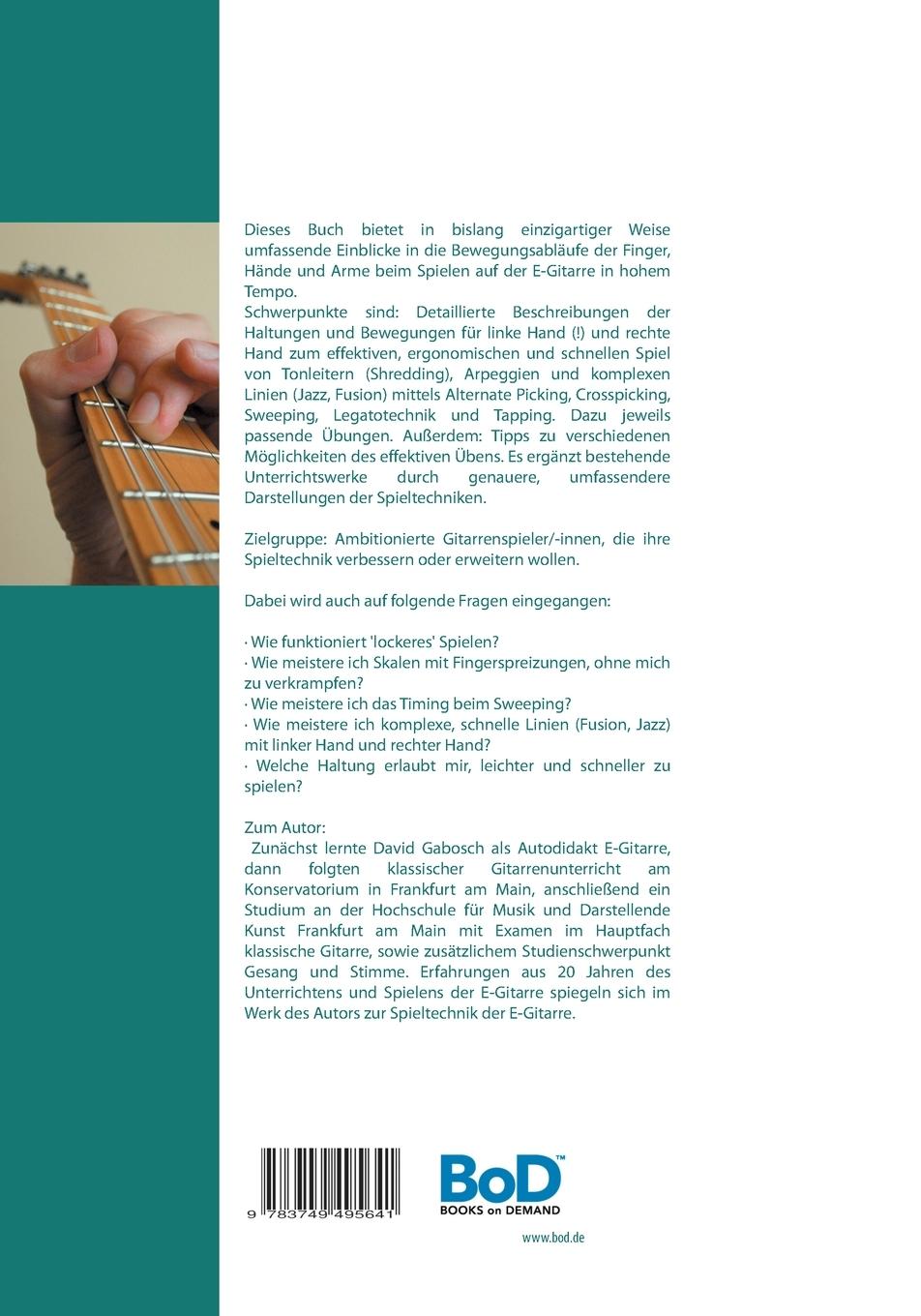 Rückseite: 9783749495641 | Bewegungsabläufe auf der E-Gitarre verstehen | David Gabosch | Buch