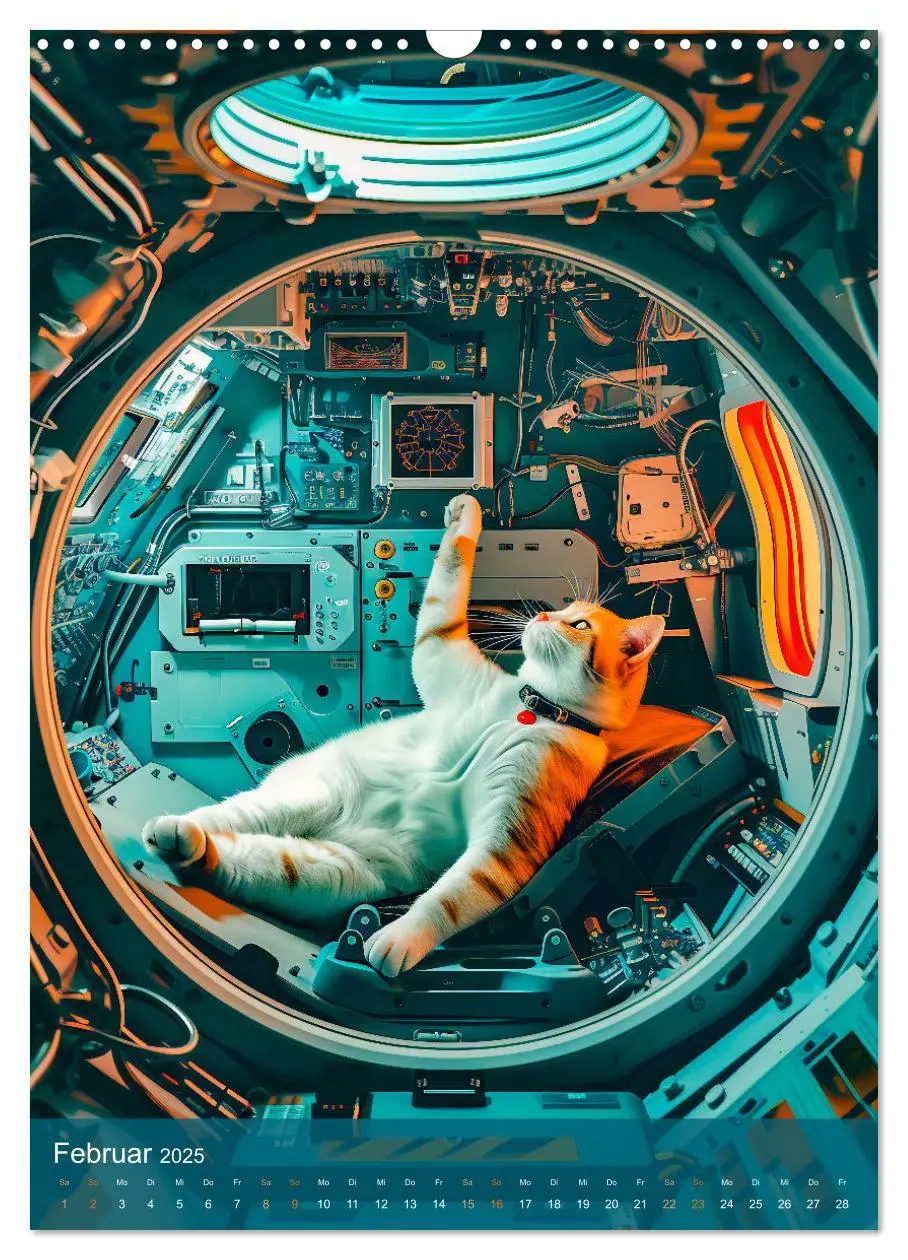Bild: 9783383775741 | Katzen im All - Katzenastronauten im Kosmos (Wandkalender 2025 DIN...