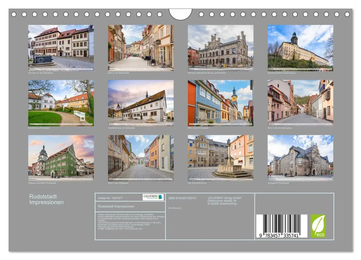 Bild: 9783457335741 | Rudolstadt Impressionen (Wandkalender 2026 DIN A4 quer), CALVENDO...