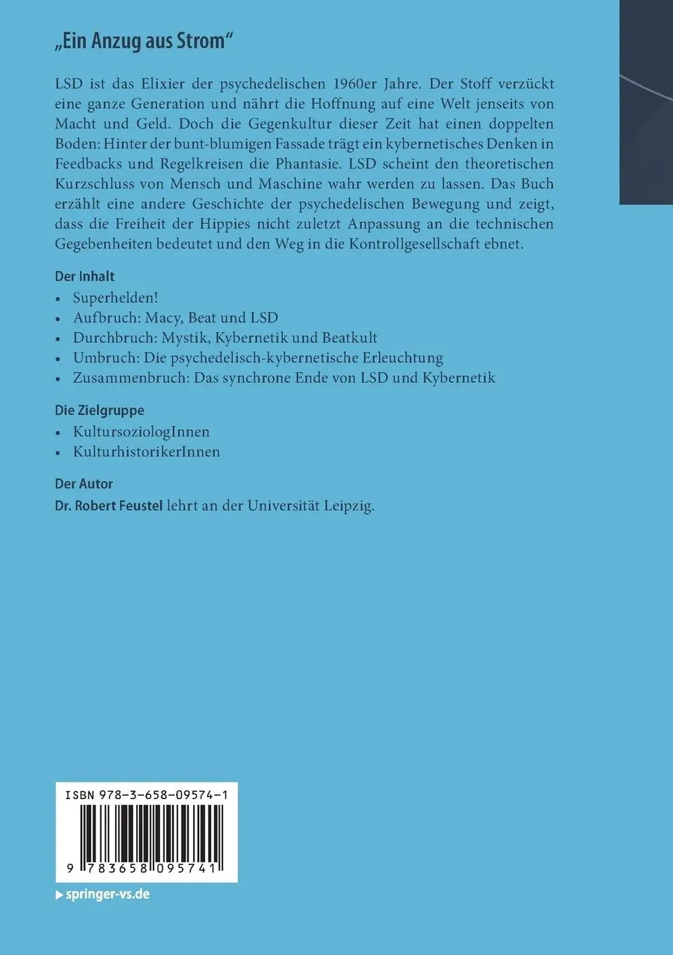 Rückseite: 9783658095741 | "Ein Anzug aus Strom" | Robert Feustel | Taschenbuch | v | Deutsch