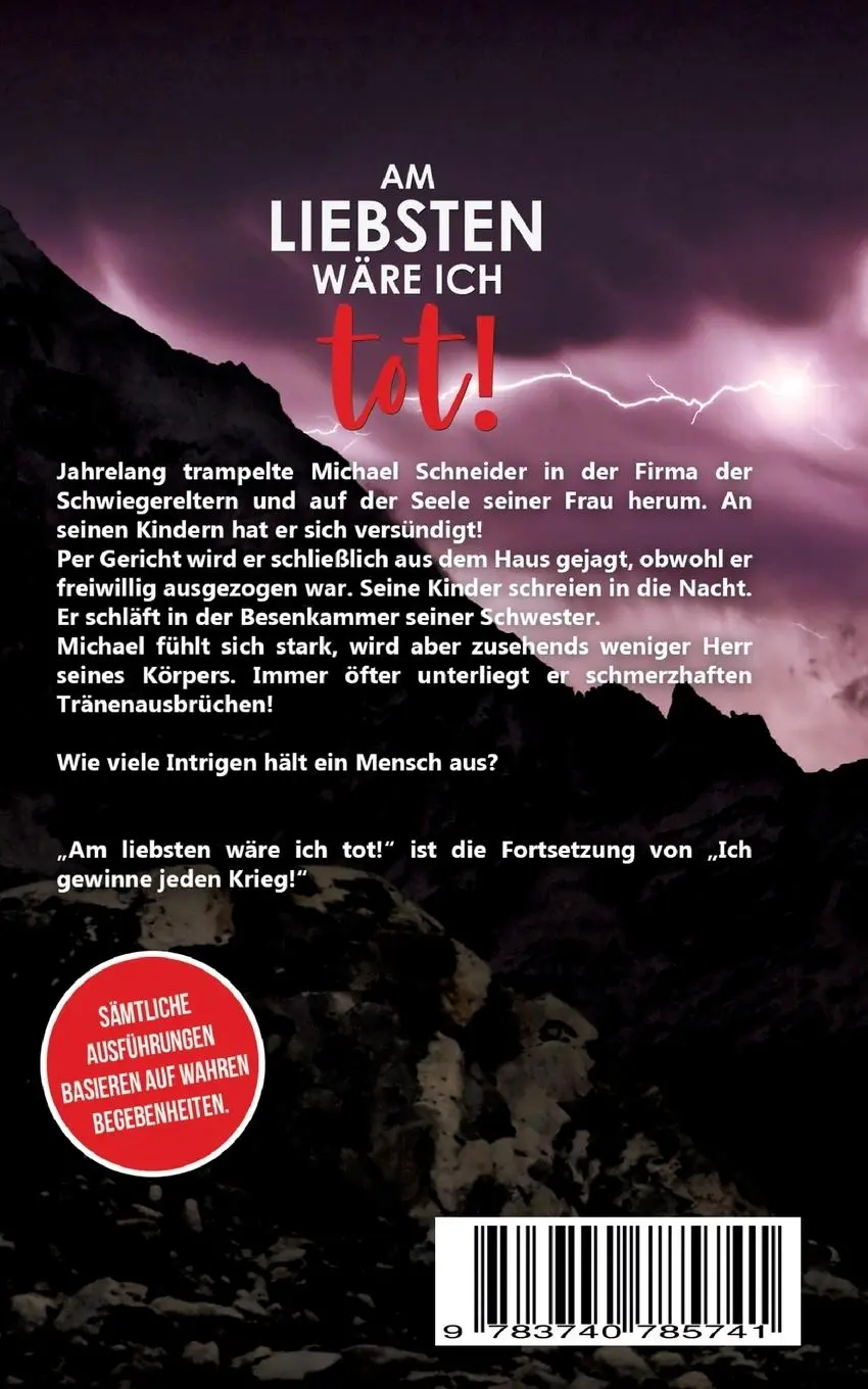 Rückseite: 9783740785741 | Am liebsten wäre ich tot! | Wenn Kinder sich den Tod wünschen. | Sedan