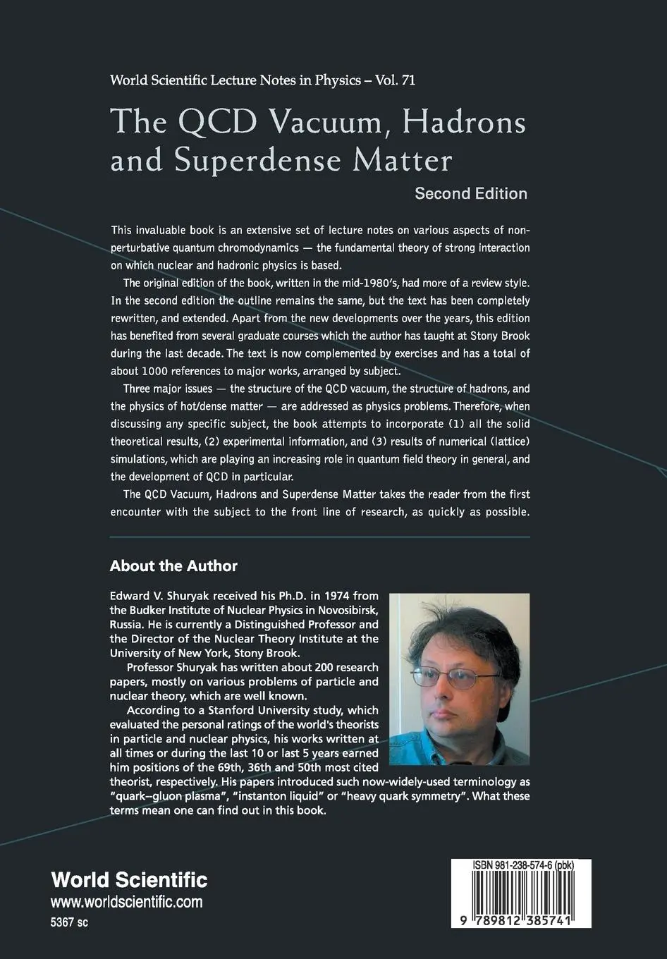 Rückseite: 9789812385741 | QCD VACUUM, HADRONS &amp; SUPER...(2ED)(V71) | Shuryak Edward V | Buch