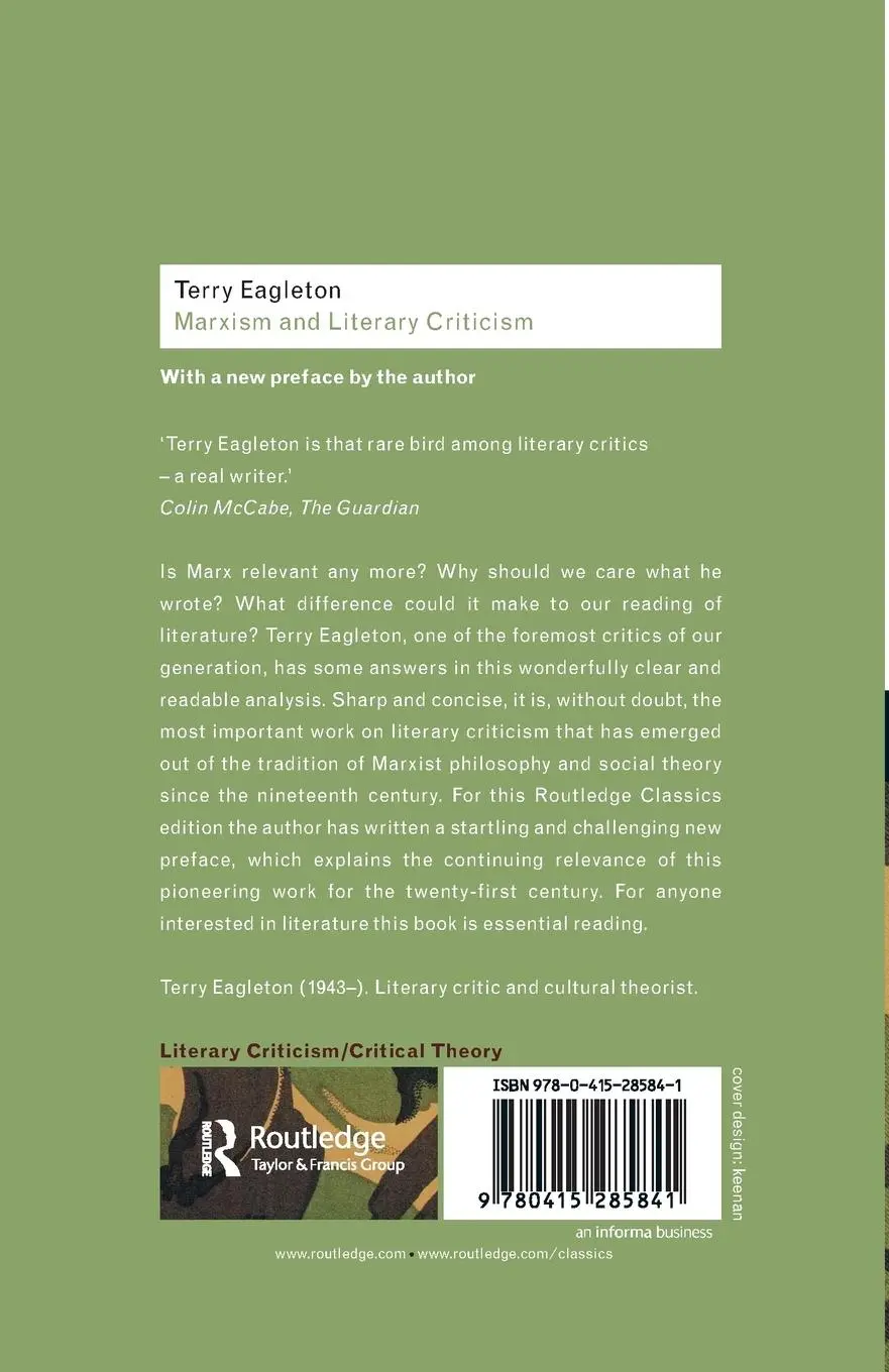 Rückseite: 9780415285841 | Marxism and Literary Criticism | Terry Eagleton | Taschenbuch | 2002