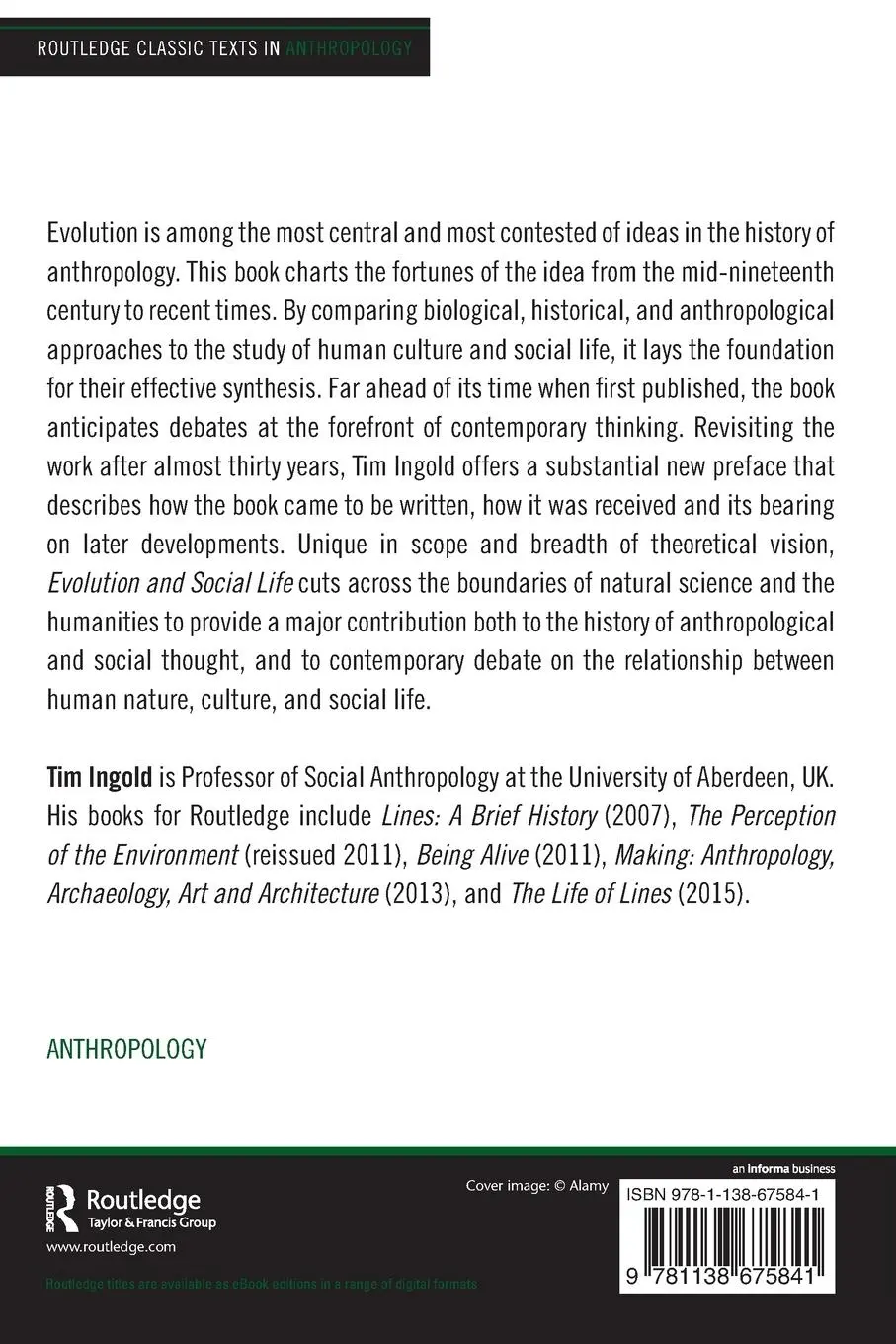 Rückseite: 9781138675841 | Evolution and Social Life | Tim Ingold | Taschenbuch | Englisch | 2016