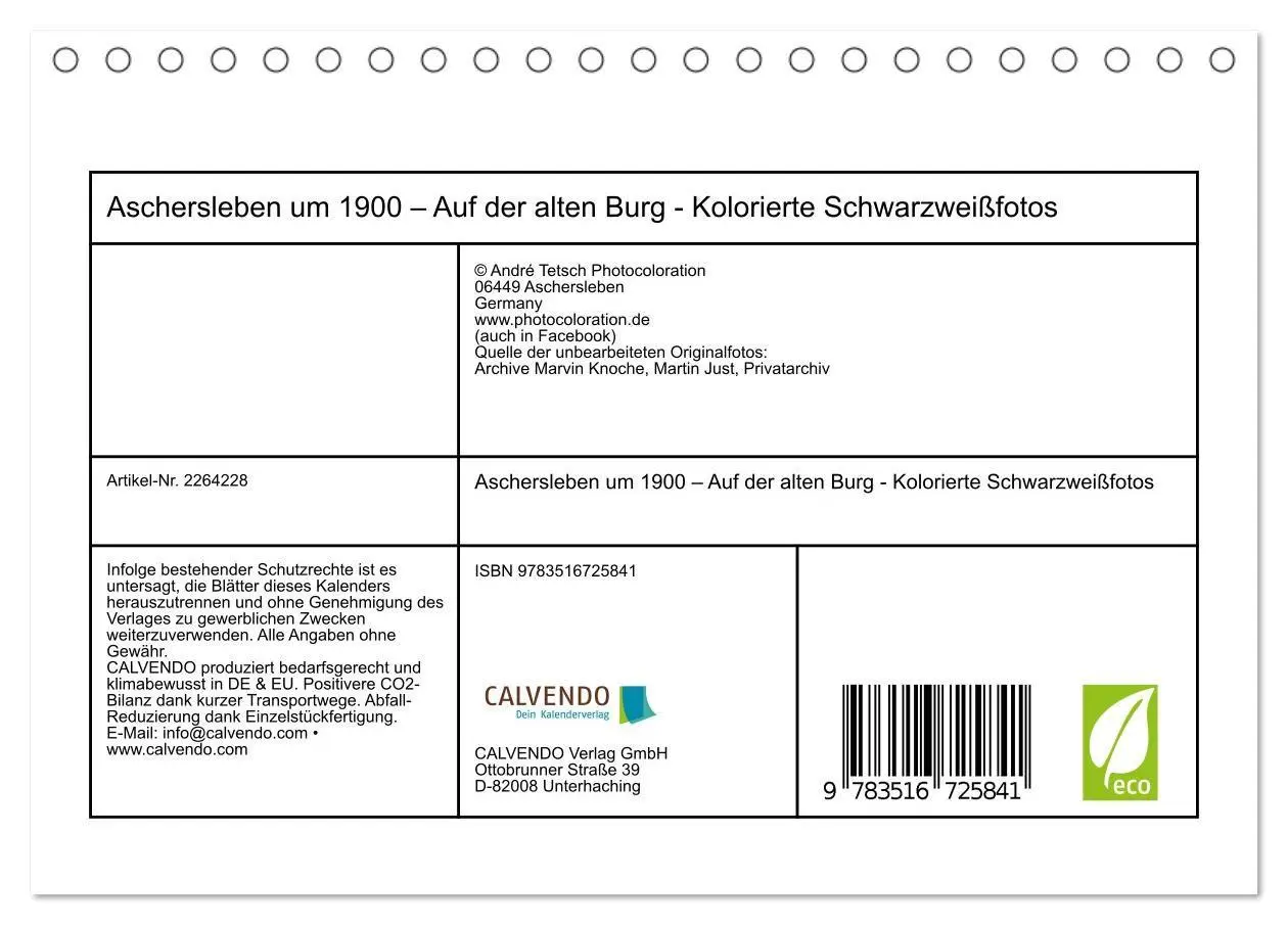 Bild: 9783516725841 | Aschersleben um 1900 - Auf der alten Burg - Kolorierte...