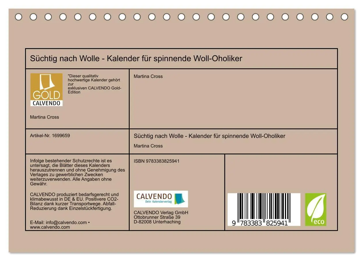 Bild: 9783383825941 | Süchtig nach Wolle - Kalender für spinnende Woll-Oholiker...