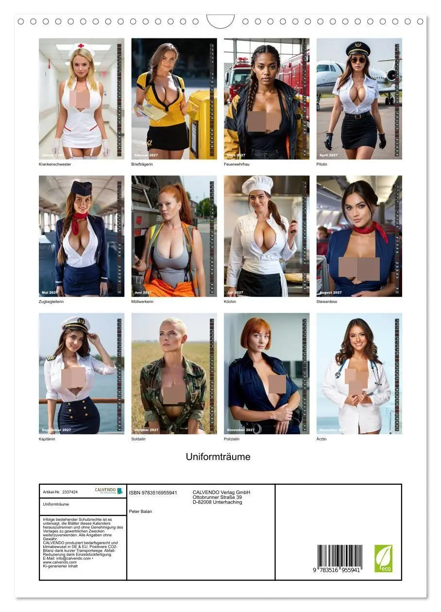 Bild: 9783516955941 | Uniformträume (Wandkalender 2027 DIN A3 hoch), CALVENDO Monatskalender