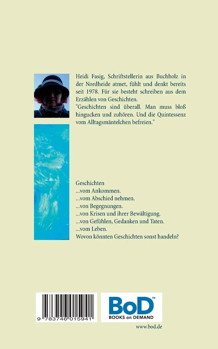 Rückseite: 9783746015941 | Ins Blaue | Geschichten | Heidi Fasig | Taschenbuch | 116 S. | Deutsch