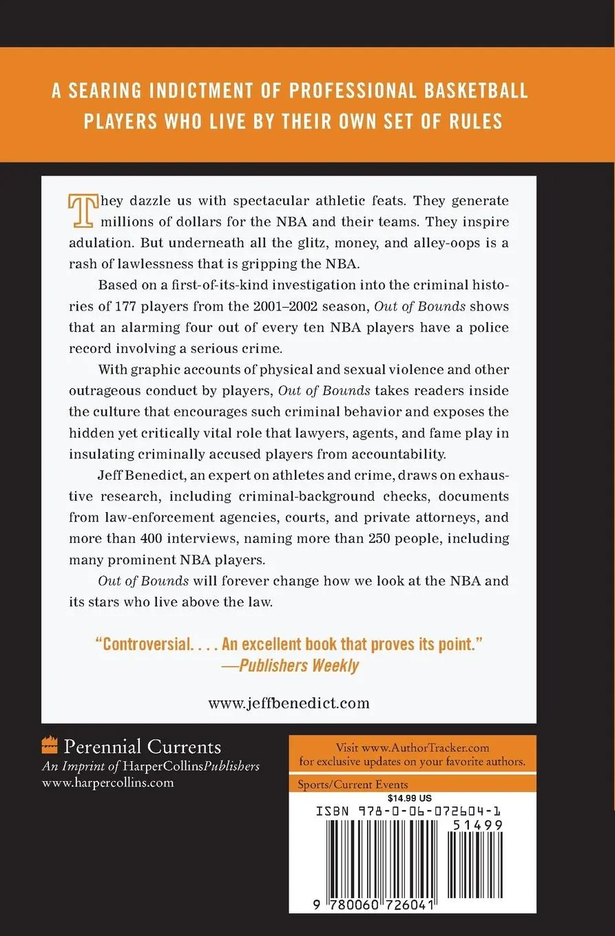 Rückseite: 9780060726041 | Out of Bounds | Inside the Nba's Culture of Rape, Violence, and Crime