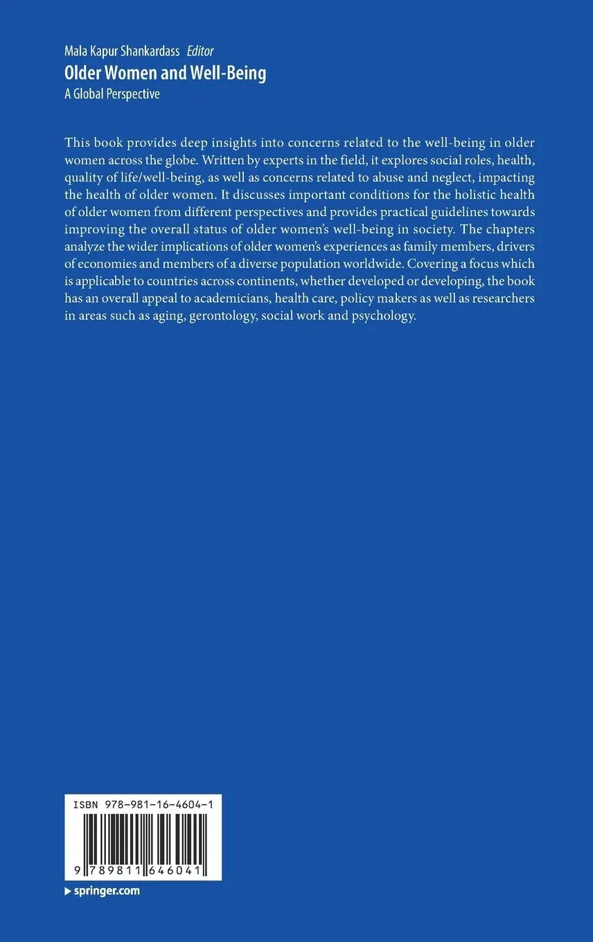Rückseite: 9789811646041 | Older Women and Well-Being | A Global Perspective | Shankardass | Buch