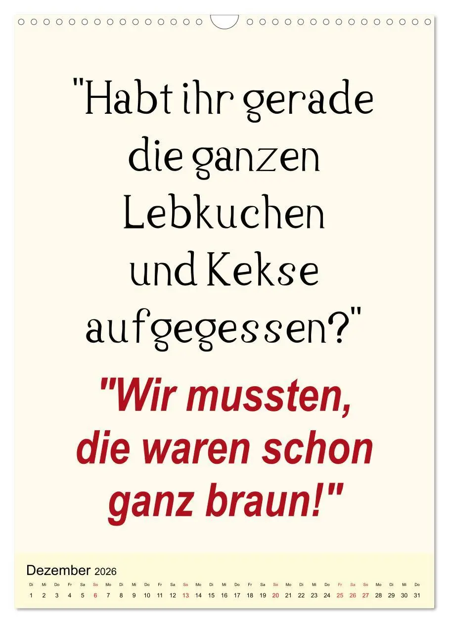 Bild: 9783516386141 | Sprüche-Kalender. Lustiges für die Familie! (Wandkalender 2026 DIN...
