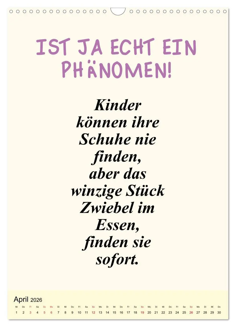 Bild: 9783516386141 | Sprüche-Kalender. Lustiges für die Familie! (Wandkalender 2026 DIN...