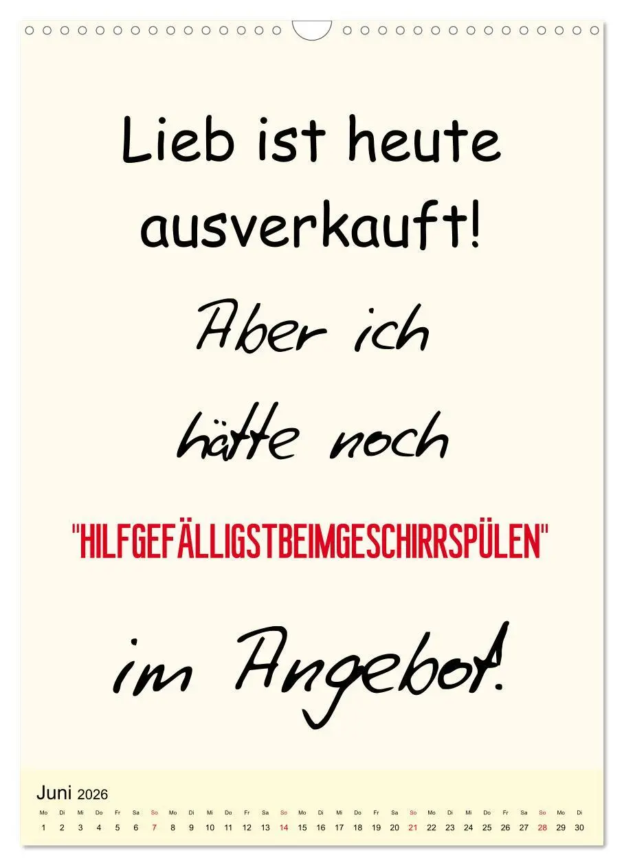 Bild: 9783516386141 | Sprüche-Kalender. Lustiges für die Familie! (Wandkalender 2026 DIN...