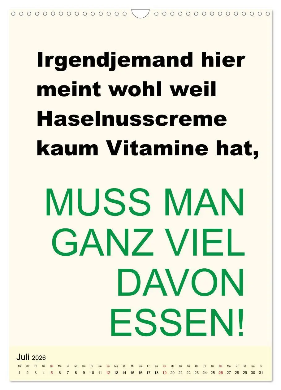 Bild: 9783516386141 | Sprüche-Kalender. Lustiges für die Familie! (Wandkalender 2026 DIN...