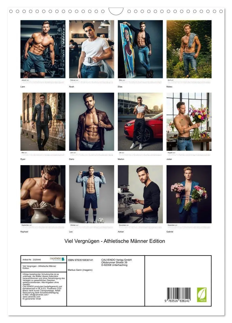 Bild: 9783516836141 | Viel Vergnügen - Athletische Männer Edition (Wandkalender 2027 DIN...