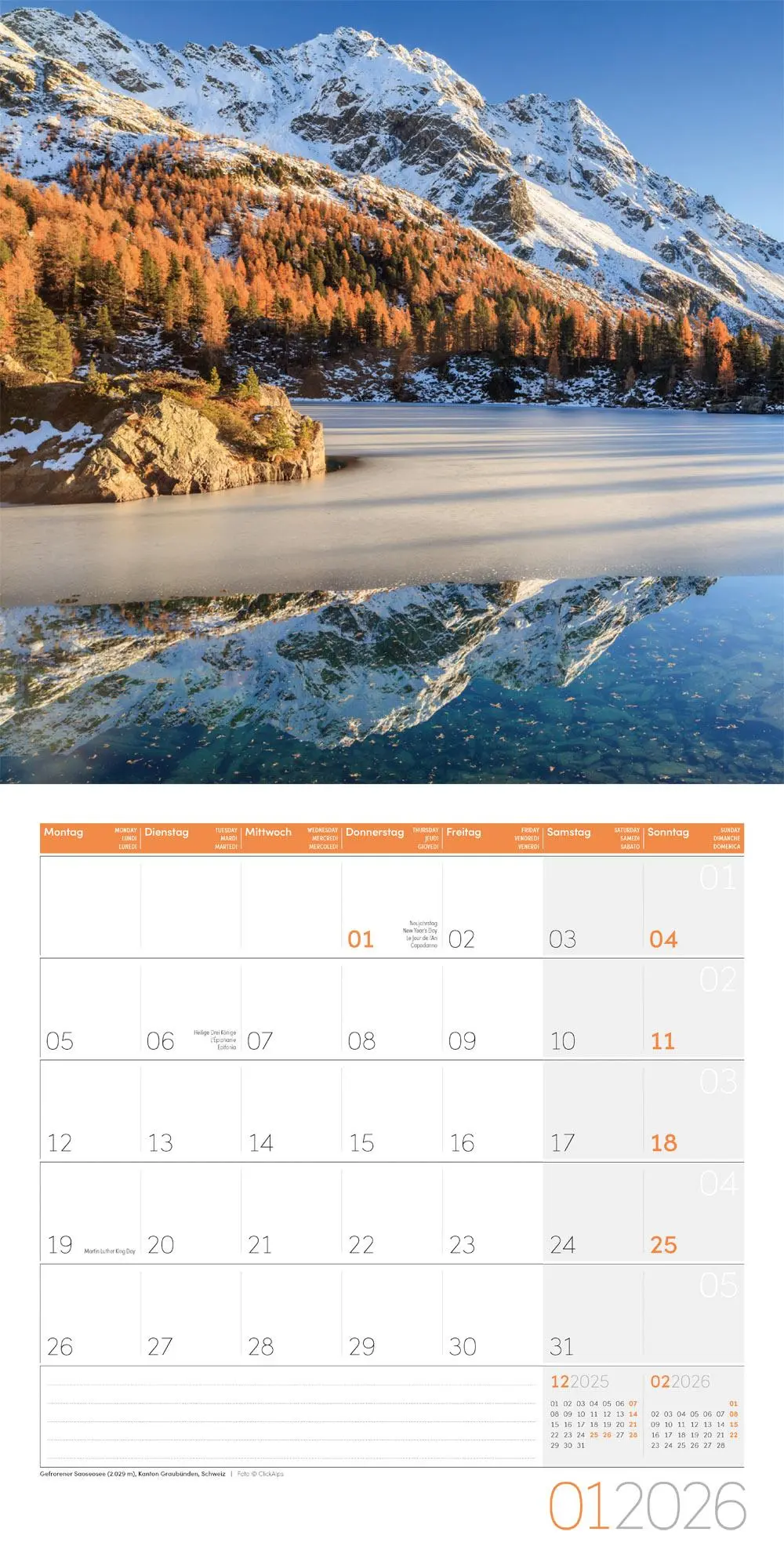Bild: 9783838446141 | Alpen Kalender 2026 - 30x30 | Ackermann Kunstverlag GmbH | Kalender