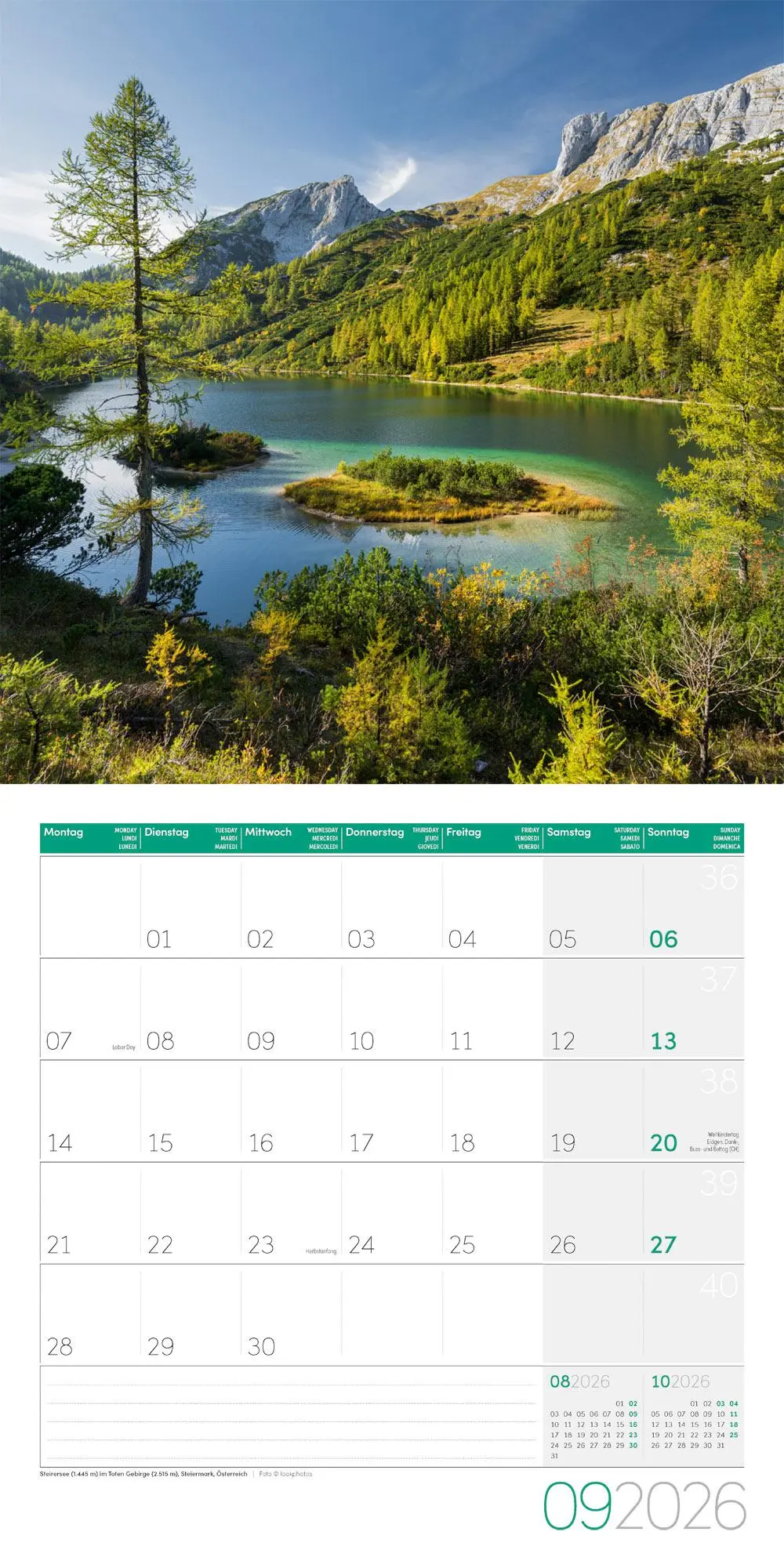 Bild: 9783838446141 | Alpen Kalender 2026 - 30x30 | Ackermann Kunstverlag GmbH | Kalender